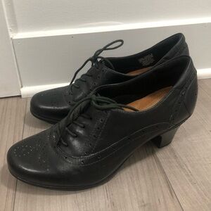 Rockport Black Leather Heeled oxfords